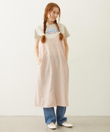 BIAS-CUT STRIPED CAMI DRESS