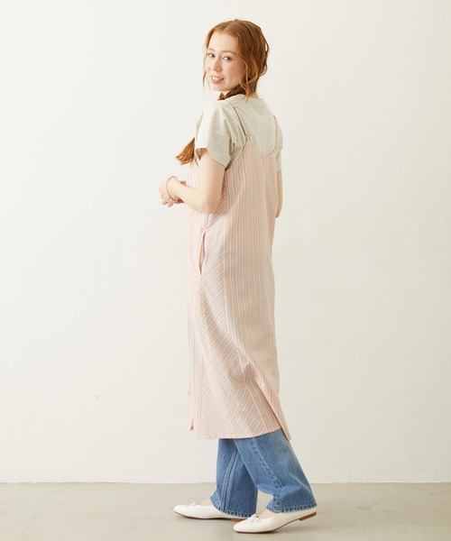MILKFED.(ミルクフェド)の「BIAS-CUT STRIPED CAMI DRESS(ワンピース・レディース・ブラック/ライトピンク/ライトブルー・ONE SIZE)」の7枚目の写真