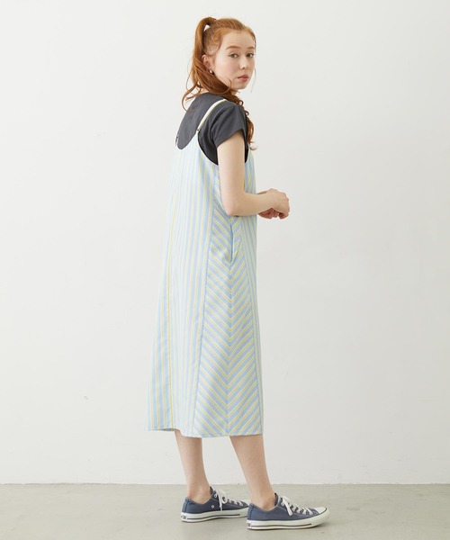 MILKFED.(ミルクフェド)の「BIAS-CUT STRIPED CAMI DRESS(ワンピース・レディース・ブラック/ライトピンク/ライトブルー・ONE SIZE)」の11枚目の写真