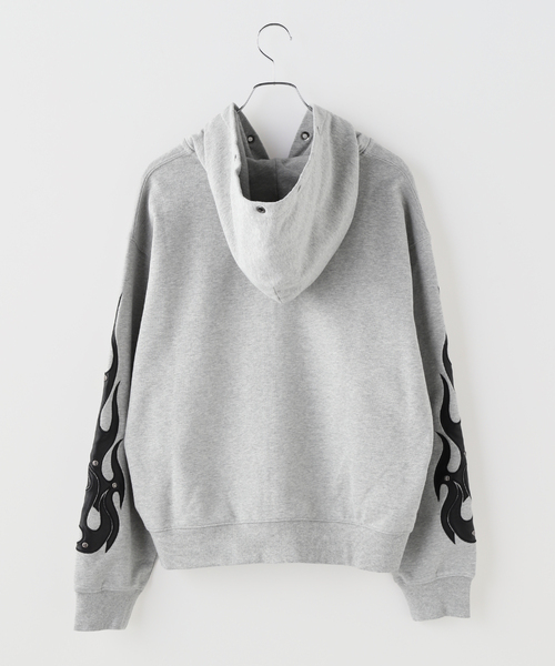 SUPPLIER(サプライヤー)の「SUPPLIER / サプライヤー Fire Tribal Patch Zip Hoodie(パーカー・メンズ・グレー/ブラック・LARGE/MEDIUM)」の6枚目の写真