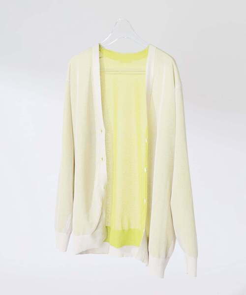 EDIFICE（エディフィス）の「2トーン レイヤード カーディガン（カーディガン/ボレロ・メンズ・ライトグリーン/ホワイト/ライトグレー/ブラック・LARGE/MEDIUM/SMALL）」の8枚目の写真