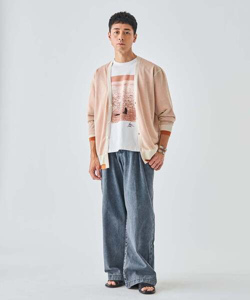 EDIFICE（エディフィス）の「2トーン レイヤード カーディガン（カーディガン/ボレロ・メンズ・ライトグリーン/ホワイト/ライトグレー/ブラック・LARGE/MEDIUM/SMALL）」の9枚目の写真