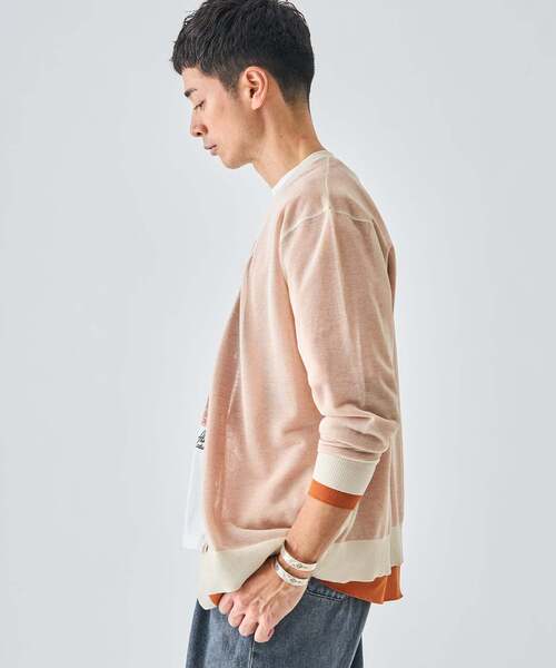 EDIFICE（エディフィス）の「2トーン レイヤード カーディガン（カーディガン/ボレロ・メンズ・ライトグリーン/ホワイト/ライトグレー/ブラック・LARGE/MEDIUM/SMALL）」の13枚目の写真