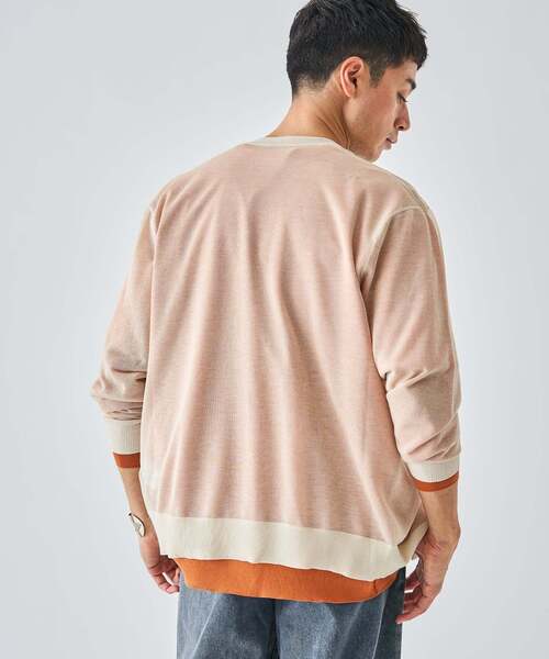 EDIFICE（エディフィス）の「2トーン レイヤード カーディガン（カーディガン/ボレロ・メンズ・ライトグリーン/ホワイト/ライトグレー/ブラック・LARGE/MEDIUM/SMALL）」の14枚目の写真