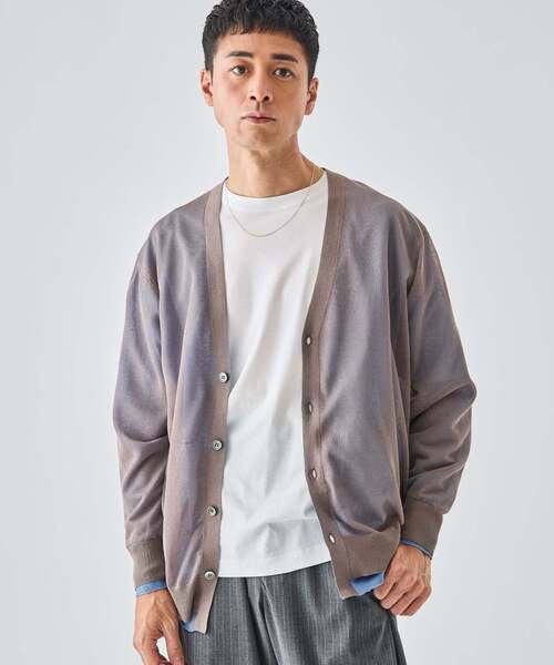 EDIFICE（エディフィス）の「2トーン レイヤード カーディガン（カーディガン/ボレロ・メンズ・ライトグリーン/ホワイト/ライトグレー/ブラック・LARGE/MEDIUM/SMALL）」の21枚目の写真
