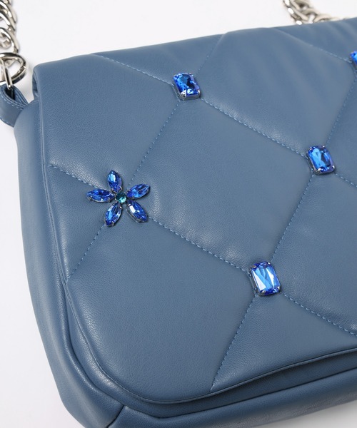 amok（アモク）の「ORNAMENT QUILT BAG（ショルダーバッグ・メンズ・ブルー/ブラック・FREE）」の5枚目の写真