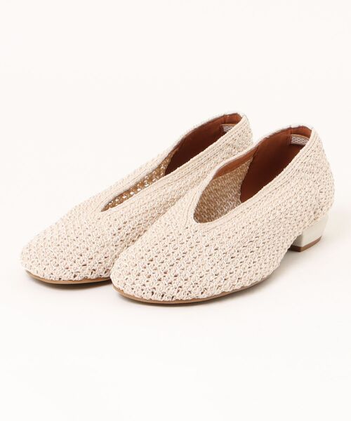 inter-chaussures（インターショシュール）の「【ANGEL ALARCON】ニットアッパーフラットパンプス(D61500)（パンプス・レディース・ホワイト系その他/ベージュ系その他・36/37/38/35/39）」の2枚目の写真