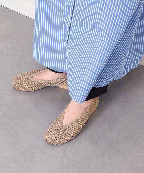 ANGEL ALARCON(アンヘルアラルコン)の「【ANGEL ALARCON】ニットアッパーフラットパンプス(D61500)(パンプス・レディース・ホワイト系その他/ベージュ系その他・36/37/38/35/39)」の2枚目の写真