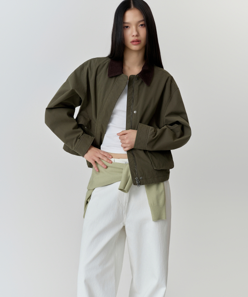 MUSINSA STANDARD WOMAN（ムシンサスタンダードウーマン）の「ウィメンズワックスドハンティングジャケット[カーキ]（ミリタリージャケット・レディース・その他・SMALL/MEDIUM/LARGE）」の3枚目の写真