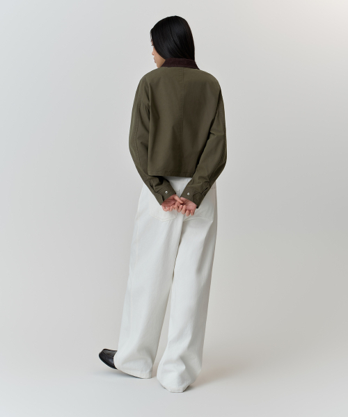 MUSINSA STANDARD WOMAN（ムシンサスタンダードウーマン）の「ウィメンズワックスドハンティングジャケット[カーキ]（ミリタリージャケット・レディース・その他・SMALL/MEDIUM/LARGE）」の4枚目の写真