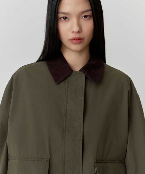 MUSINSA STANDARD WOMAN（ムシンサスタンダードウーマン）の「ウィメンズワックスドハンティングジャケット[カーキ]（ミリタリージャケット・レディース・その他・SMALL/MEDIUM/LARGE）」の5枚目の写真