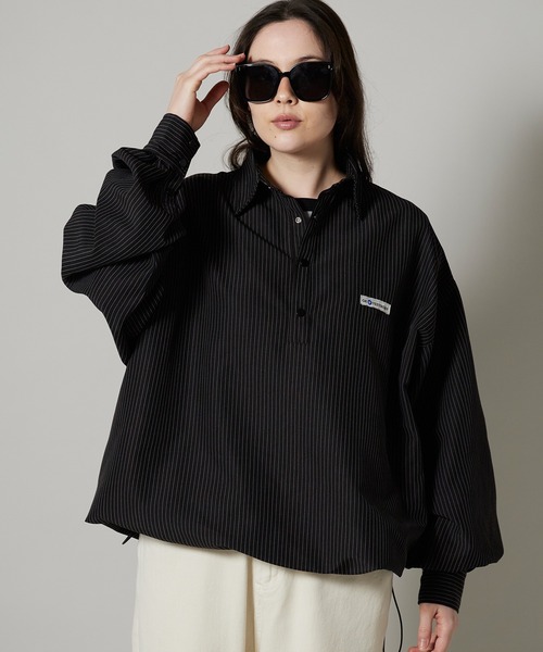 OK YESTERDAY（オッケーイエスタデイ）の「OK YESTERDAY / オーケー イエスタデイ プルオーバーシャツ PULLOVER SHIRT 2026年 夏 夏服（シャツ/ブラウス・レディース・ブルー/ブラック/ブラック系/ネイビー・L/M）」の3枚目の写真