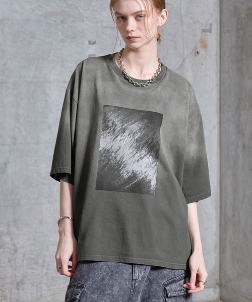 SERACE】Vintage design gradation graphic t-shirt / ヴィンテージ