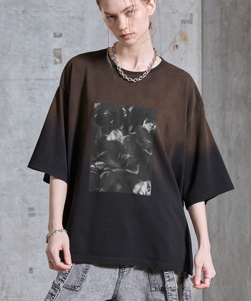 SERACE】Vintage design gradation graphic t-shirt / ヴィンテージ