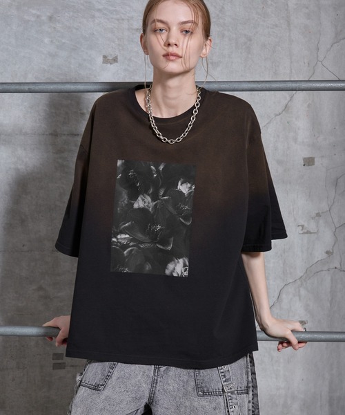 SERACE(セラス)の「【SERACE】Vintage design gradation graphic t-shirt / ヴィンテージデザイングラデーショングラフィックTシャツ(Tシャツ/カットソー・メンズ・ブラック/グレー・L/M/S)」の11枚目の写真