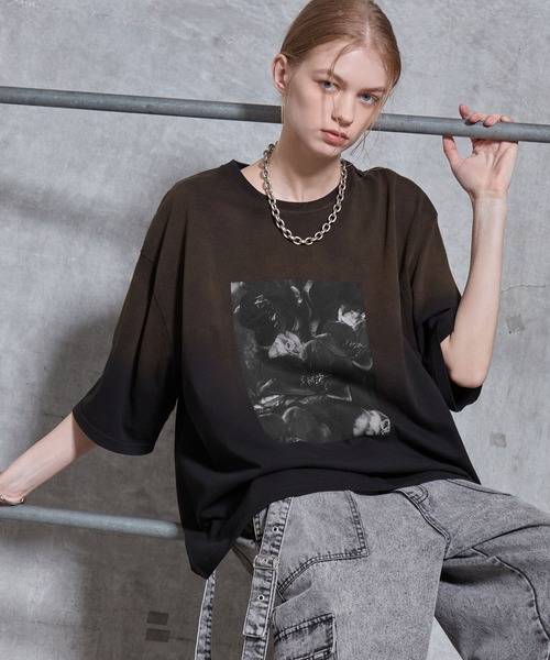 SERACE(セラス)の「【SERACE】Vintage design gradation graphic t-shirt / ヴィンテージデザイングラデーショングラフィックTシャツ(Tシャツ/カットソー・メンズ・ブラック/グレー・L/M/S)」の12枚目の写真