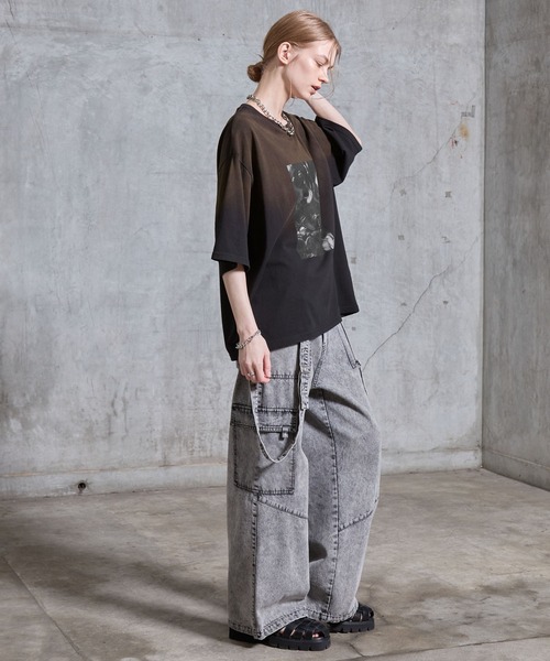 SERACE(セラス)の「【SERACE】Vintage design gradation graphic t-shirt / ヴィンテージデザイングラデーショングラフィックTシャツ(Tシャツ/カットソー・メンズ・ブラック/グレー・L/M/S)」の18枚目の写真