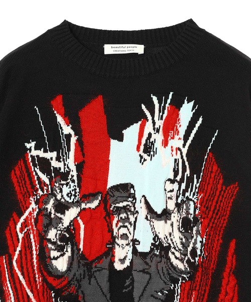 beautiful people(ビューティフルピープル)の「Frankenstein knitted pullover 1535210010(ニット/セーター・レディース・ブラック・38)」の3枚目の写真