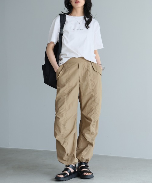 itto...(イット)の「水を弾く撥水加工【UVカット&接触冷感】機能付きパラシュートパンツ(カーゴパンツ・レディース・チャコール/ブラック/モカ・FREE)」の18枚目の写真
