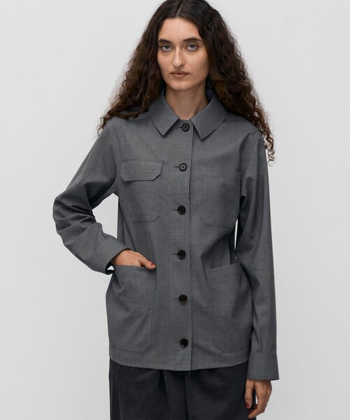 BACCA（バッカ）の「ウールトロピカル シャツジャケット（その他アウター・レディース・グレー・36）」の3枚目の写真