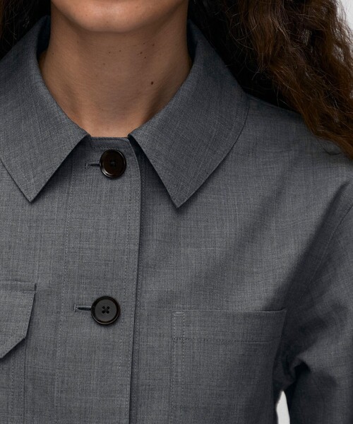 BACCA（バッカ）の「ウールトロピカル シャツジャケット（その他アウター・レディース・グレー・36）」の6枚目の写真