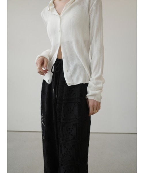 amel（エイメル）の「パネルレース ワイドパンツ ｜ ブラック（その他パンツ・レディース・ブラック・FREE）」の6枚目の写真