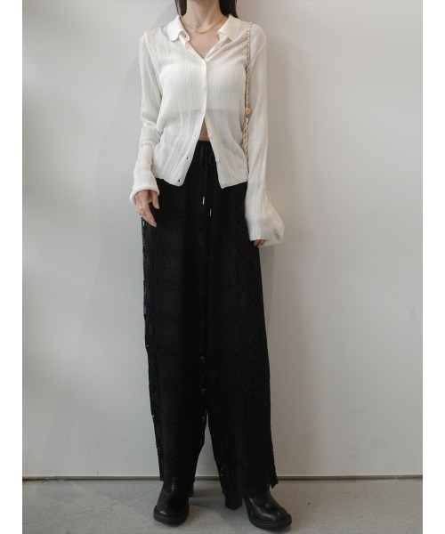 amel（エイメル）の「パネルレース ワイドパンツ ｜ ブラック（その他パンツ・レディース・ブラック・FREE）」の17枚目の写真