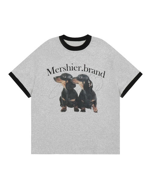 Ressaca(レサーカ)の「オーバーサイズダックスフンドリンガーTシャツ(Tシャツ/カットソー・メンズ・ホワイト/グレー・XL/M/L)」の1枚目の写真