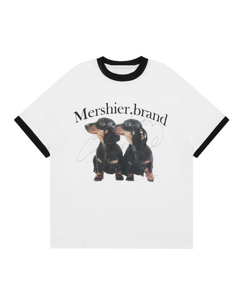Ressaca(レサーカ)の「オーバーサイズダックスフンドリンガーTシャツ(Tシャツ/カットソー・メンズ・ホワイト/グレー・XL/M/L)」の2枚目の写真