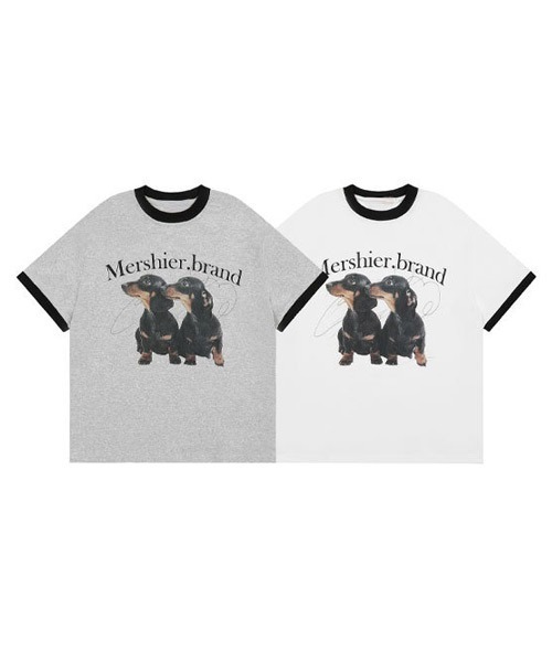 Ressaca(レサーカ)の「オーバーサイズダックスフンドリンガーTシャツ(Tシャツ/カットソー・メンズ・ホワイト/グレー・XL/M/L)」の3枚目の写真