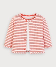 moimoln（モイモルン）の「【2点セット】レッドボーダー柄長袖カーディガン＆タンクトップ（アンサンブル）」