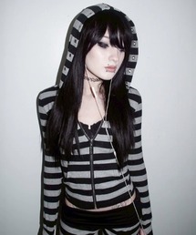 【HeavenSent】Eclipse Zip Up / 【ヘブンセント】バックロゴボーダージップアップパーカー