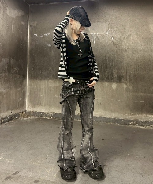 Heaven Sent(ヘブンセント)の「【HeavenSent】Eclipse Zip Up / 【ヘブンセント】バックロゴボーダージップアップパーカー(パーカー・レディース・グレー・XS/S)」の8枚目の写真