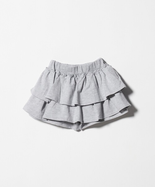 green label relaxing（グリーンレーベルリラクシング）の「ミニ裏毛 フリル キュロット（グレー）100cm-130cm（スウェットパンツ・キッズ・グレー系・130cm/100cm/110cm/120cm）」の3枚目の写真