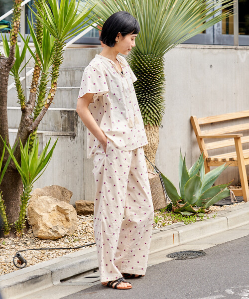 FREAK'S STORE(フリークスストア)の「インド 総柄刺繍 イージーパンツ<セットアップ対応>(その他パンツ・レディース・オフホワイト/ブラック・フリ-)」の11枚目の写真