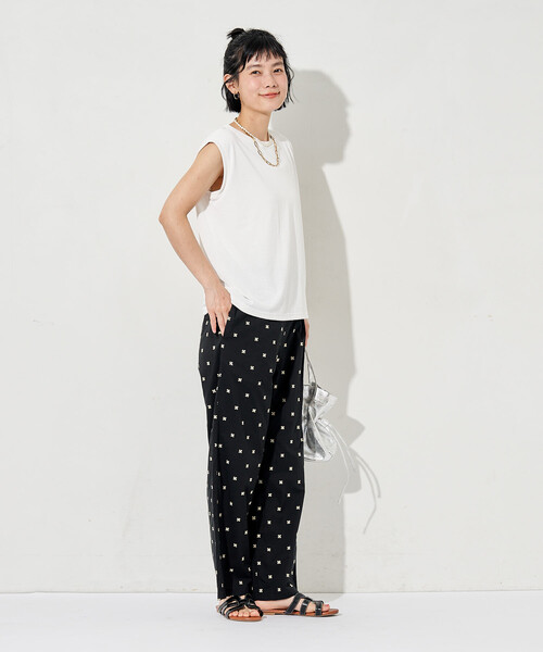 FREAK'S STORE(フリークスストア)の「インド 総柄刺繍 イージーパンツ<セットアップ対応>(その他パンツ・レディース・オフホワイト/ブラック・フリ-)」の19枚目の写真