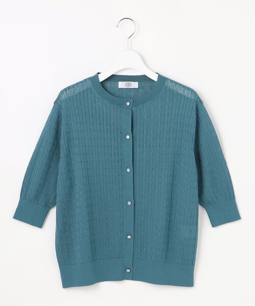 J.PRESS(ジェイプレス)の「【アンサンブル着用可】Vis/Peスパーク クルーネック カーディガン(カーディガン/ボレロ・レディース・オレンジ系/ピーコックグリーン系/ネイビー系/ホワイト系・MEDIUM/LARGE)」の14枚目の写真
