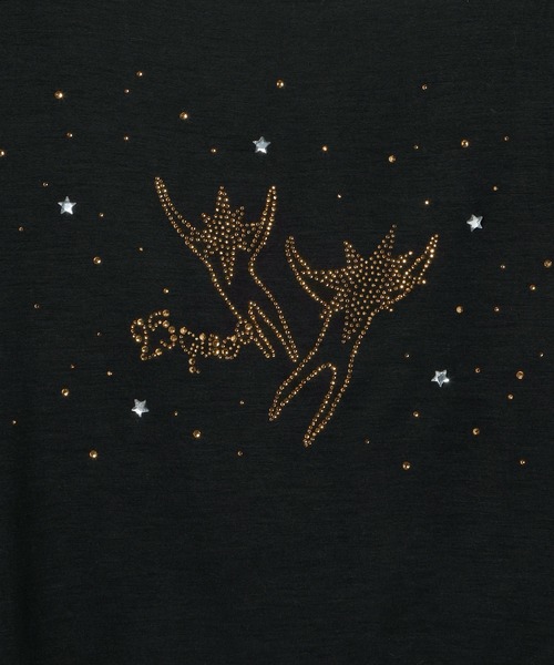 JEANASIS(ジーナシス)の「【25quee】ラインストーンボートネックTEE/680986(Tシャツ/カットソー・レディース・ホワイト系その他/パープル系その他/ブラック系その他・FREE)」の9枚目の写真