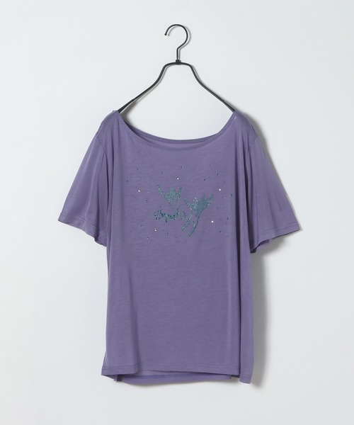 JEANASIS(ジーナシス)の「【25quee】ラインストーンボートネックTEE/680986(Tシャツ/カットソー・レディース・ホワイト系その他/パープル系その他/ブラック系その他・FREE)」の13枚目の写真