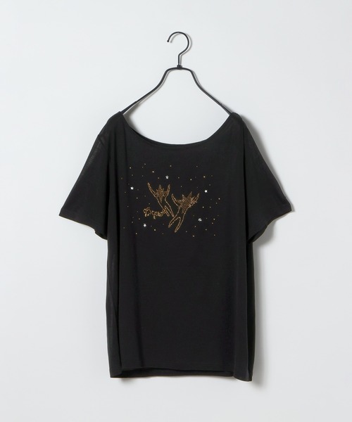 JEANASIS(ジーナシス)の「【25quee】ラインストーンボートネックTEE/680986(Tシャツ/カットソー・レディース・ホワイト系その他/パープル系その他/ブラック系その他・FREE)」の12枚目の写真