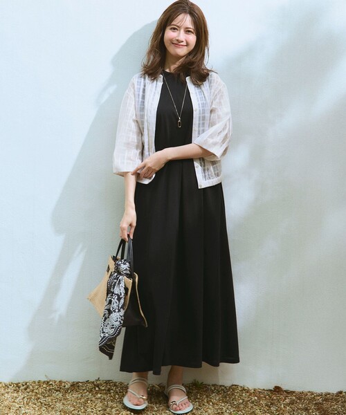 23区(ニジュウサンク)の「シャドーシアーチェック 2WAY ブラウス(シャツ/ブラウス・レディース・アイボリー系/ブラック系・38)」の3枚目の写真