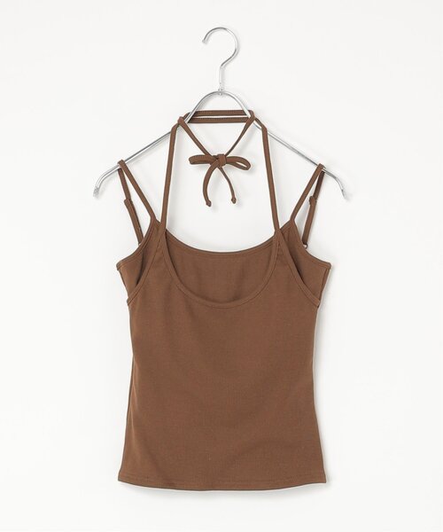 notch.（ノッチ）の「カットリブチョーカーフウキャミ（タンクトップ・レディース・オフホワイト/ブラウン/ブラック・M）」の3枚目の写真