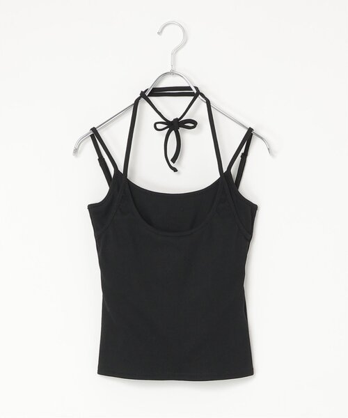 notch.（ノッチ）の「カットリブチョーカーフウキャミ（タンクトップ・レディース・オフホワイト/ブラウン/ブラック・M）」の5枚目の写真