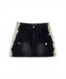 BORN SLIPPY（ボーンスリッピー）の「Addicted Side Pocket Mini Skirt (Black)（スカート）」