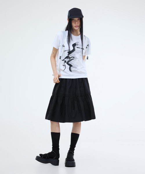 PORTERNA(ポルテナ)の「MAD KISS SHORT SLEEVE T-SHIRT-2COLOR(Tシャツ/カットソー・レディース・チャコールグレー/ホワイト・OS)」の10枚目の写真