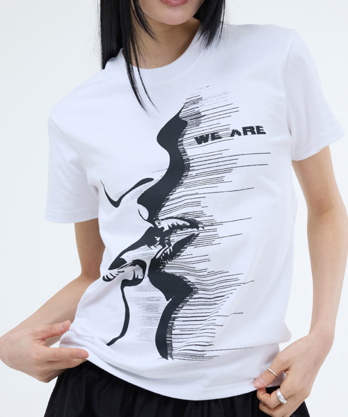 PORTERNA(ポルテナ)の「MAD KISS SHORT SLEEVE T-SHIRT-2COLOR(Tシャツ/カットソー・レディース・チャコールグレー/ホワイト・OS)」の13枚目の写真