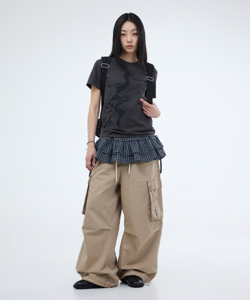 PORTERNA(ポルテナ)の「MAD KISS SHORT SLEEVE T-SHIRT-2COLOR(Tシャツ/カットソー・レディース・チャコールグレー/ホワイト・OS)」の16枚目の写真
