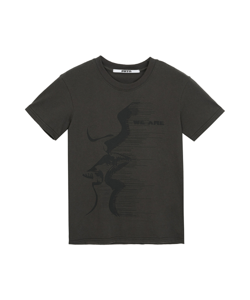PORTERNA(ポルテナ)の「MAD KISS SHORT SLEEVE T-SHIRT-2COLOR(Tシャツ/カットソー・レディース・チャコールグレー/ホワイト・OS)」の4枚目の写真