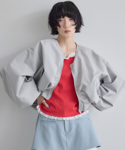 kivi(キヴィ)の「ZIPブルゾン(ブルゾン・レディース・ダークグレー/ナチュラル/ブラック・FREE)」の3枚目の写真