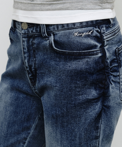 MONGDOL(モンドル)の「サイドシャーリングローライズブーツカットパンツブルーMDPT075BLUE(その他パンツ・レディース・その他・SMALL/MEDIUM/LARGE)」の3枚目の写真